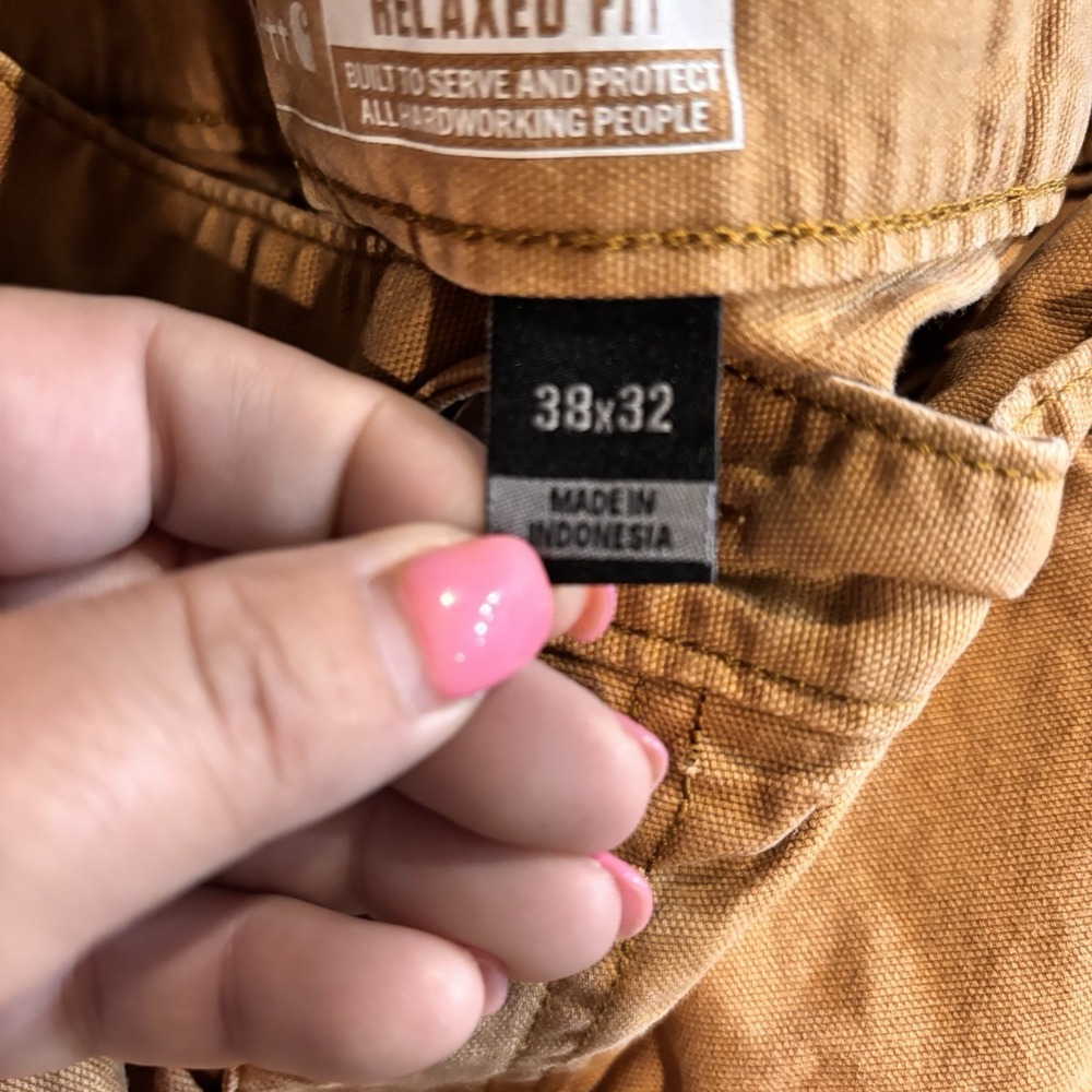 Carhartt Relaxed Fit Cargo Work Pants 38x32 Brown Canvas Utility BN2802-M - Picture 5 of 6